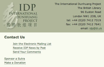 Screenshot of website contact page.