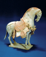 Earthenware horse statue.