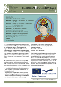 Front page of the IDP Buddhism Education Pack leaflet.