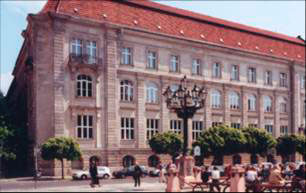 Colour photograph of a large public building in Berlin.