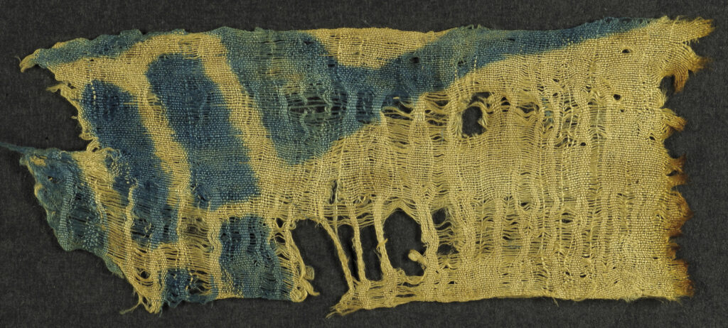 A brightly dyed piece of textile material.