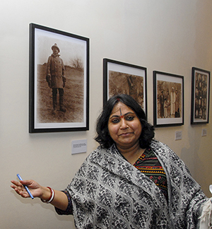Radha Banerjee Sarkar, photographed at the exhibition where she was co-curator. 