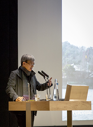 Zhao Feng, giving a presentation. 