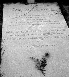 Stein's gravestone, photographed to make the inscription legible.